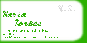 maria korpas business card
